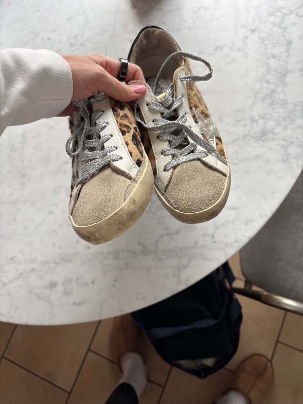Golden Goose Leopard Print Sneakers with Silver Laces - Picture 6 of 6